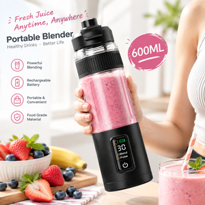 Licuadora Portátil de 600 ml, Recargable por USB, con Pantalla Digital, Mini Vaso Mezclador Personal para Viajes, Deportes y Hogar - Product Image 5
