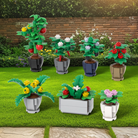 Jouets de construction en blocs de culture en pot de fleurs de la jungle de la ferme, fleurs cannibales, cocotier, jouets éducatifs pour enfants, MOC3055