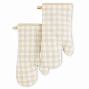 Ensemble de maniques de cuisine, protège-plats et tablier en coton imprimé personnalisé, résistant à la chaleur, vente en gros - Product Image 1