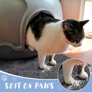 Tapis de litière gris pour chat Tapis de litière anti-dérapant lavable pour chat Tapis de piégeage pour litière pour chat - Product Image 5