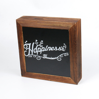Benutzer definierte Logo Old Vintage tragbare hölzerne Fotobox mit bedruckten Folie Acryl deckel für Bilder Sammlerstücke Puppe Dekor Party Geschenk