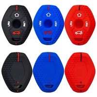 Coque de clé BMW en silicone nid d'abeille bicolore noir bleu rouge finition mate douce avec logo personnalisé