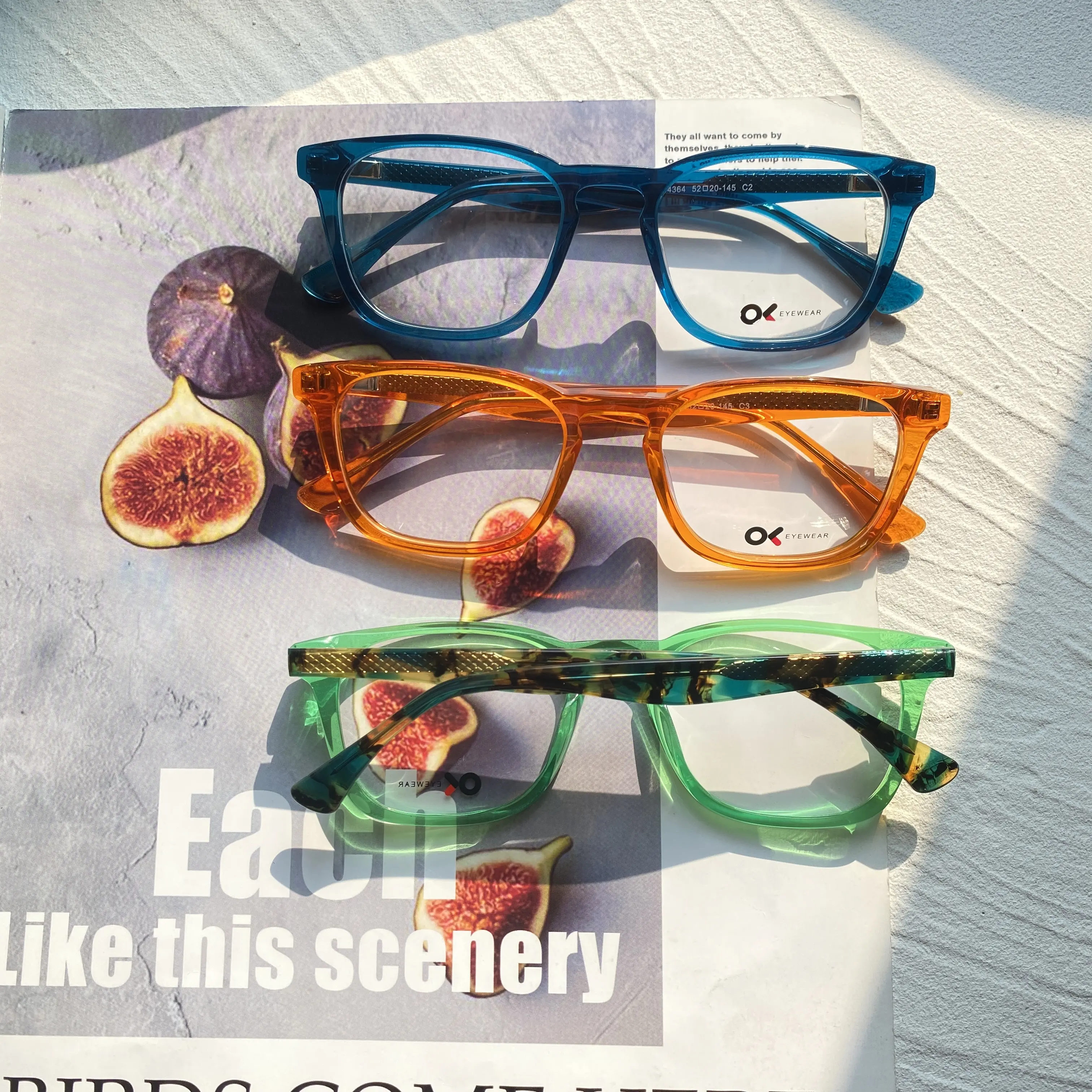 Lunettes de vue Offre Spéciale vente en gros avec logo personnalisé Monture carrée unisexe de lunettes optiques en acétate à la mode