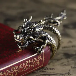 SC Gothic Pink Gold Color Dragon Rings Retro Open Dragon Claw Finger Punk Rings Hip Hop Dragon Ring para Homens Mulheres