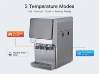Distributeur d'eau de bureau commercial avec 3 robinets séparés, purificateur d'eau chaude et froide, machine à eau potable instantanée