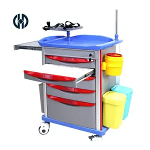 Multifunction New Medical Trolley Abs Hospital Furniture Emergency Trolley Medical Medicine Cart