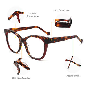 Montures de lunettes ovales en acétate tendance, monture complète unisexe FP2036, origine Wenzhou - Product Image 3