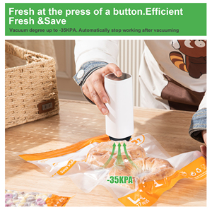 Sacs de conservation alimentaire réutilisables améliorés à succès avec fermeture éclair double couche et mini pompe à <span class=keywords><strong>vide</strong></span> pour la conservation des aliments - Product Image 3