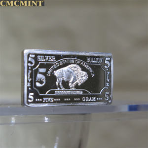 Großhandel Metall münze 5 gramm Buffalo Bar Bullion Custom Challenge Münzen - Product Image 3