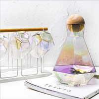 Bouilloire froide en verre nordique créative ménage bouilloire froide cruche de jus ensemble de pichet d'eau froide diamant hexagonal