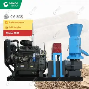 GEMCO Mesin Pellet Mini, Mesin Pellet Jerami Kertas Flat Die Bagasse Mini Kecil untuk Membuat Kayu Pinus, Biomas, Serbuk Gergaji, Pelet