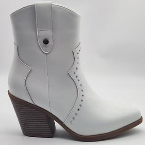 <span class=keywords><strong>Stivali</strong></span> da Cowgirl da cavaliere in pelle bianca di nuovo design di fabbrica NR <span class=keywords><strong>stivali</strong></span> booster con <span class=keywords><strong>tacco</strong></span> alto alla moda - Product Image 1