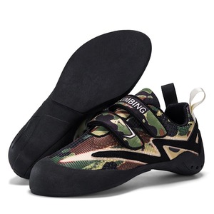 Chaussures d'escalade orange et noir à motif camouflage, avec fermeture Velcro, semelle en caoutchouc, pour sports de plein air, unisexe - Product Image 2
