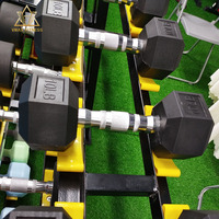 Haltères hexagonaux en caoutchouc pour salle de sport, 1 kg - 70 kg, haltères en fonte recouverts de caoutchouc, poids libres noirs, haltères hexagonaux de 20 kg