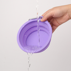 Tigela Dobrável de Silicone de Grau Alimentício Personalizável com Mosquetão, Tigela Portátil para Alimentação de Cães e Gatos para Viagens ao Ar Livre, Fácil de Limpar - Product Image 6