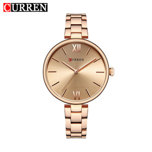 Reloj CURREN 9017 para Mujer, Deportivo de Lujo, Estilo Antiguo, Movimiento Citizen de Cuarzo, Analógico, Resistente al Agua, Aleación de Acero Inoxidable, 16 mm - Product Image 1