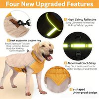 Vêtements d'hiver personnalisés pour animaux de compagnie, veste d'hiver rembourrée pour animaux de compagnie, col haut, veste réfléchissante pour chien avec anneau de laisse pour la promenade en plein air