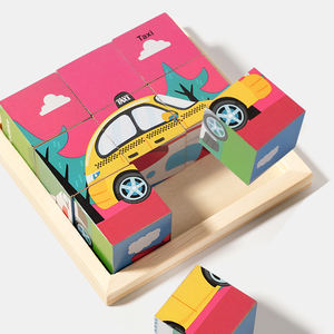 Jeux de blocs de construction pour enfants Puzzle 3D stéréo en bois Cube Volume à six faces Jouet pour l'éducation précoce des bébés - Product Image 4