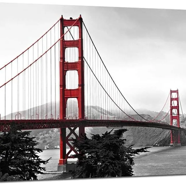 Toptan San Francisco Golden Gate köprüsü resim tuval üzerine boyama Modern ev dekorasyonu duvar sanatı