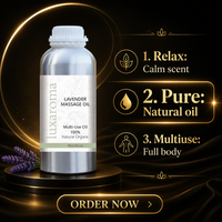 Huile de massage à la lavande, huile corporelle apaisante et relaxante avec huile essentielle pure pour réduire le stress, les tensions musculaires et favoriser le sommeil, hautement professionnelle