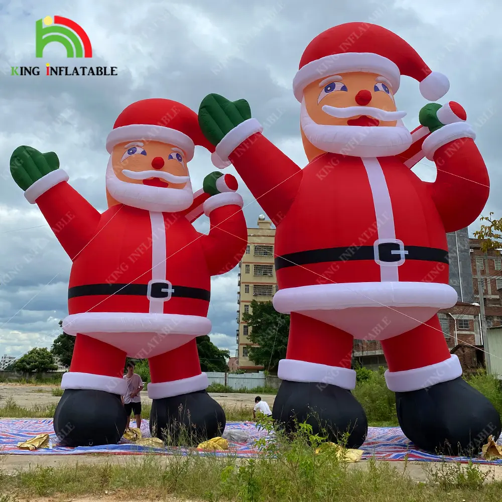 26 Foot & 33 foot Inflatable Santa Claus Costume Outhouse Airblown Cartoon Outdoor Advertising Giant Christmas Party Decorations