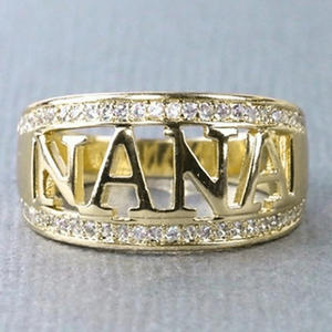 Anillo con nombre de Nana en oro rosa con detalles de diamantes, joyería de regalo para mujer T0339 - Product Image 6