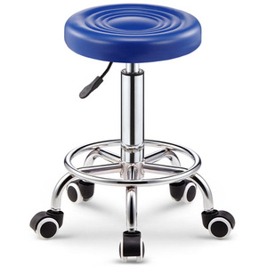 Silla de oficina giratoria hidráulica ajustable, taburete médico rodante sin espalda, <span class=keywords><strong>ruedas</strong></span>, silla de malla ejecutiva, Hierro de cuero <span class=keywords><strong>para</strong></span> el hogar - Product Image 6