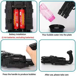 Pistolet à bulles électrique Jinming Gatling pour enfants, pistolet à bulles manuel à faire tremper et souffler <span class=keywords><strong>de</strong></span> savon et d'<span class=keywords><strong>eau</strong></span>, jouet pour activité <span class=keywords><strong>de</strong></span> fête - Product Image 6
