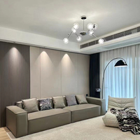 Panneaux muraux modernes en WPC, surface 3D, ignifuges, imperméables, insonorisés, pour salon et usage domestique, fournis par l'usine de Foshan Guangzhou