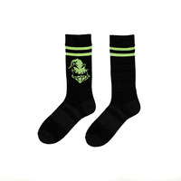 Chaussettes de sport phosphorescentes à motif crâne, mi-mollet, pour Halloween, lumineuses la nuit, personnalisables OEM ODM