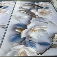 Panneaux muraux floraux 5D 3D modernes de luxe, imperméables, en PVC UV, imitation marbre, pour la maison, l'hôtel, la chambre à coucher, le salon