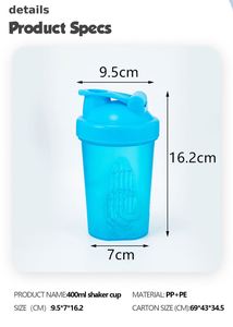 BPA मुक्त 400 मिलीलीटर/600 मिलीलीटर प्लास्टिक खेल के लिए BPA मुक्त एमएल/एमएल प्लास्टिक खेल जिम शेकर के लिए - Product Image 4