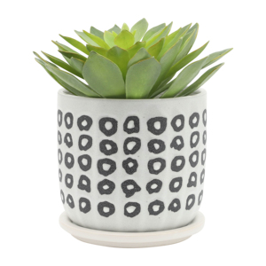 Vasi in ceramica con sottovasi, fioriere moderne per piante da interno, set di due vasi decorativi - Product Image 6