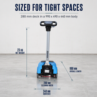 Autolaveuse autoportée WG-K3 pour magasins de proximité, restaurants, cuisines, 23 kg, levage à une main, largeur de nettoyage 280 mm, 800 m²/h