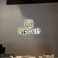 Marque logo 3d led lettre éclairée signe bureau porte signes lettres en métal doré intérieur signe avec lumière pour magasin