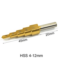 Foret étagé HSS à queue triangulaire, revêtement titane, 4-12 mm, pour perçage de métaux