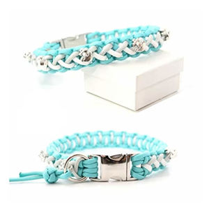 Schattige Kleine Honden Graveren Anker Kralen Mentale Gesp Op Maat Logo Naam Gevlochten Fancy Macrame Paracord Hondenhalsband - Product Image 4