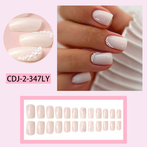 <span class=keywords><strong>Ongles</strong></span> à presser couleur unie courts blanc laiteux carrés, sans cuisson, réutilisables, pour usage quotidien, approvisionnement direct usine, certifiés CE - Product Image 2