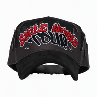 Casquette de baseball sportive personnalisée à 5 panneaux avec logo brodé RICH LIFE ROUGE, dos en maille, casquette de camionneur en mousse imprimée sur mesure pour hommes
