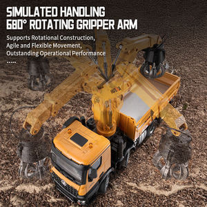 <span class=keywords><strong>Camion</strong></span> benne d'ingénierie <span class=keywords><strong>RC</strong></span> en alliage Huina 1538 1/14 3-en-1 avec grue à bras rotatif et grappin à bois, 12 canaux, avec batterie 7.4V 1200mAh - Product Image 4