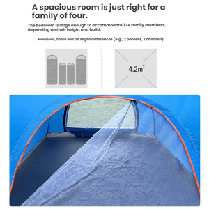Tenda pelindung matahari, luar ruangan otomatis penuh tebal pelindung matahari satu kamar tidur empat musim 2 orang tunggal ganda portabel lipat - Product Image 3