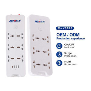 Multipresa Universale <span class=keywords><strong>con</strong></span> Protezione da Sovratensione 2500W 250V 10A, 6 Prese, Prolunga <span class=keywords><strong>con</strong></span> <span class=keywords><strong>Interruttore</strong></span> per Casa e Ufficio - Product Image 2