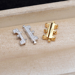 Accessoire DIY pour bijoux en perles, boucle de bracelet en argent S925, boucle de collier à 3 rangs, connexion 5745, accessoires de bijouterie - Product Image 1