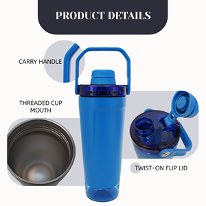 Custom Logo Double Wall Stainless Steel <b>Protein</b> Shaker Cup 20oz Vacuum Fitness Sports Shaker <b>Bottle</b> Gym with Storage - Product Image 3
