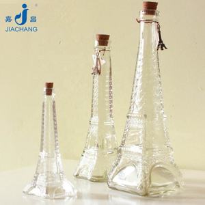 Vases de bouteille en verre avec couvercle en liège, tour <span class=keywords><strong>eiffel</strong></span> colorée, 12 pièces - Product Image 1