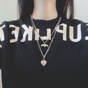 Personalized Stainless Steel Layers Necklace for Men Men Silver Feather Leaves Charm Pendant <b>Titanium</b> Steel Sweater Necklace - Product Image 2