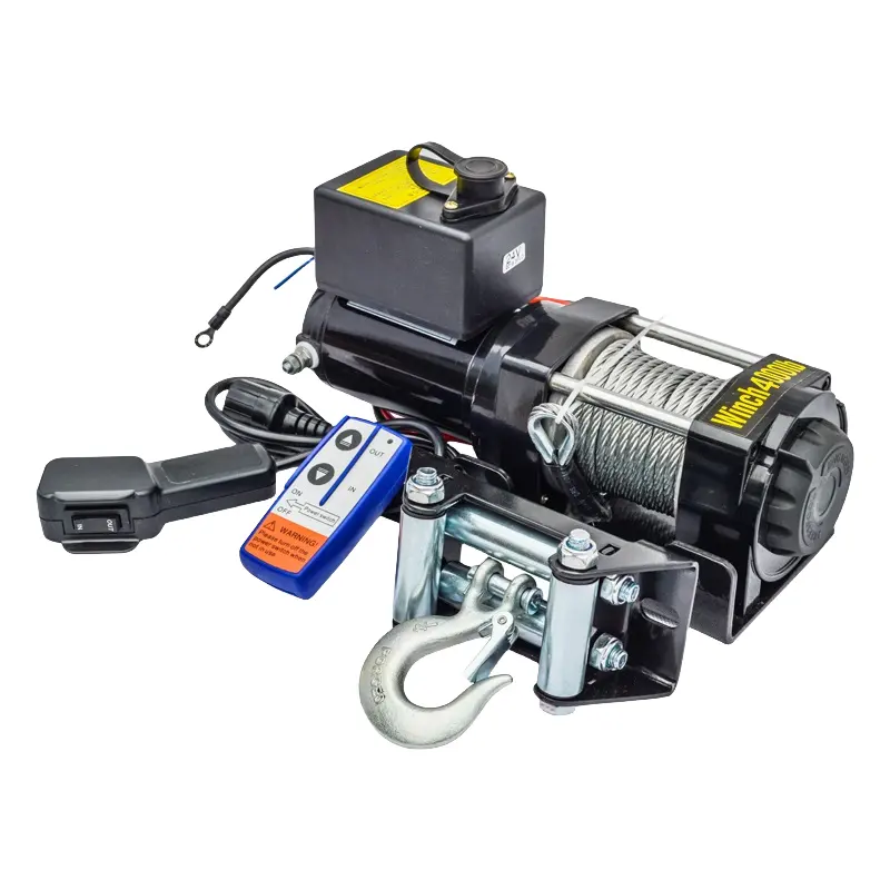 High quality 4x4 off road full wrapped electric winch Synthetic ROPE 12v 24V steel rope Recovery Winch