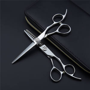 กรรไกรตัดผมมืออาชีพ สแตนเลสสตีล หัวตรง ด้ามยาว ชุบโครเมียม สำหรับใช้ในร้านเสริมสวย - Product Image 4