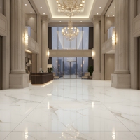 Carreaux de sol en céramique polie en porcelaine moderne, blanc brillant, effet marbre, 600x600 mm, 60x60, effet marbre, pour les pièces