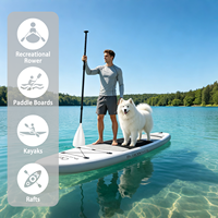 Pagaie 2-en-1 réglable pour SUP et kayak, pagaie hybride légère en 2 parties, lame simple et double, télescopique 67"-83"